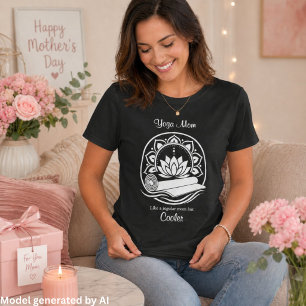 Camiseta Mãe Engraçada de Yoga Mandala de Lótus Dia das M