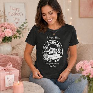 Camiseta Mãe Engraçada de Yoga Mandala de Lótus   Dia das M