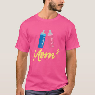 Camiseta MÃE² Engraçada Gravidez Mães Esperantes Gêmeas Mãe