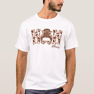 Camiseta Mãe Engraçada Vaca Cabelo Maluco Bandana Fazenda