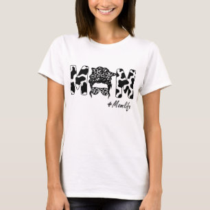 Camiseta Mãe Engraçada Vaca Vaca Cabelo Maluco Bandana Ócul