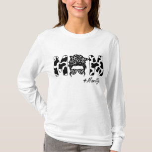 Camiseta Mãe Engraçada Vaca Vaca Cabelo Maluco Bandana Ócul
