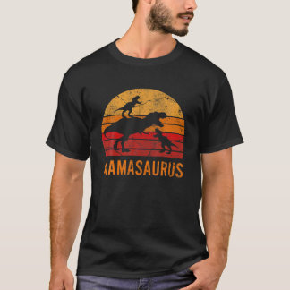 Camiseta Mãe Engraçado Mama Dinossauro 2 Dois filhos Mamasa