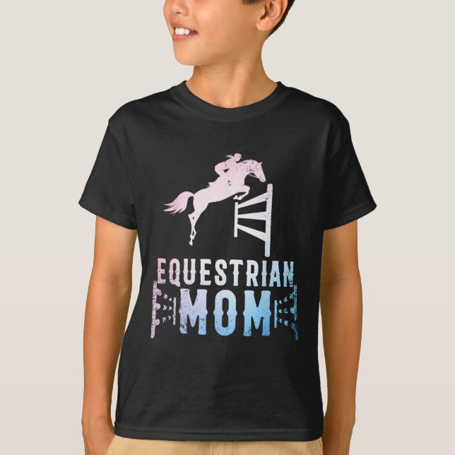 Camiseta Mãe Equestre Arte Para Meninas Cavaleiras De Raios (Frente)