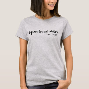 Camiseta Mãe Equestre Est. Ferradura com Nome na Parte de T