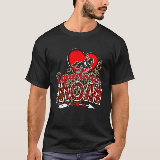 Camiseta Mãe equestre Mãe Dia de as mães Leopardo Mãe (Frente)