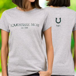 Camiseta Mãe Equestre Vintage Nome de Ferradura de Cavalo n