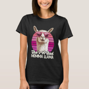 Camiseta Mãe Esperando Ela É Uma Llama Momma Ruim Engraçado