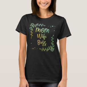 Camiseta Mãe Esposa Chefe Dia das Mães Mamãe de Pais Humore