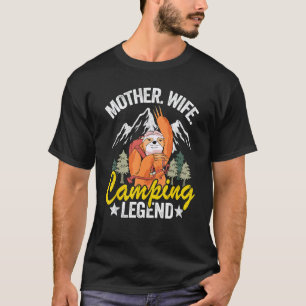 Camiseta Mãe Esposa Lenda de Acampamento Rv Camper Preguiça