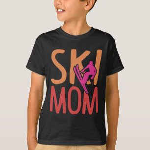 Camiseta Mãe Esquiadora Esportes de Inverno Mulheres Amante