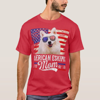 Camiseta Mãe Esquimó Americana EUA Bandeira Patriótica Mari