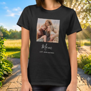 Camiseta Mãe Estabeleceu Foto de Roteiro Elegante