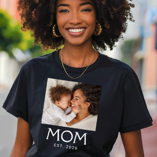 Camiseta Mãe Estabeleceu Foto de Tipografia