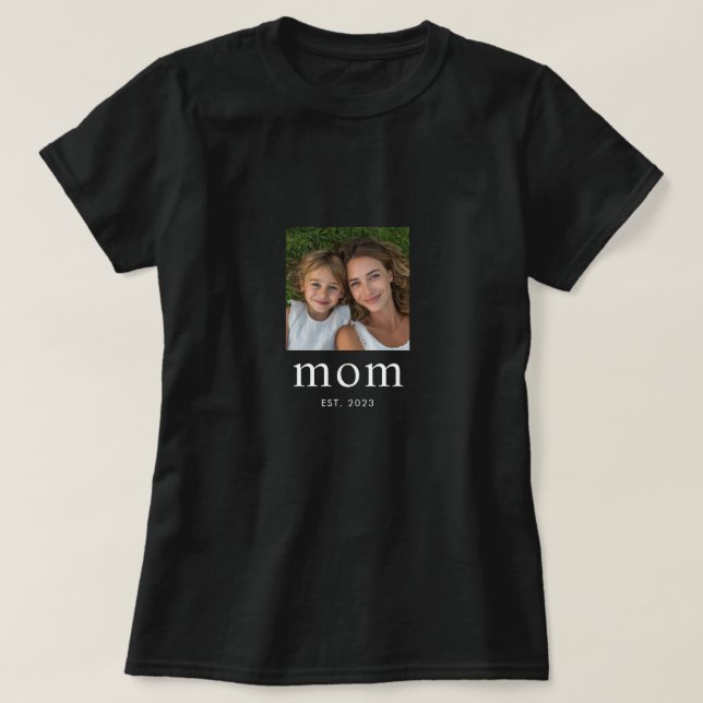 Camiseta Mãe Estabeleceu Foto Moderna  (Frente do Design)