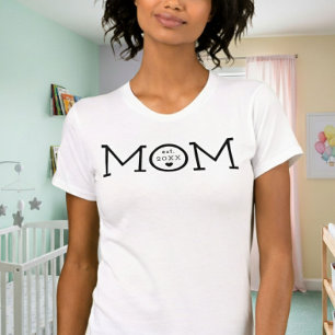 Camiseta Mãe Estabeleceu o Coração Mínimo Preto