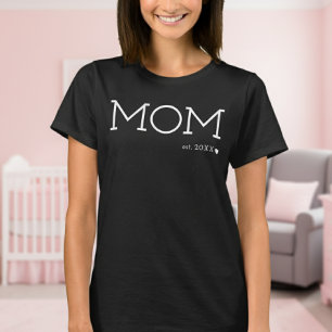 Camiseta Mãe Estabeleceu o Coração Mínimo Preto