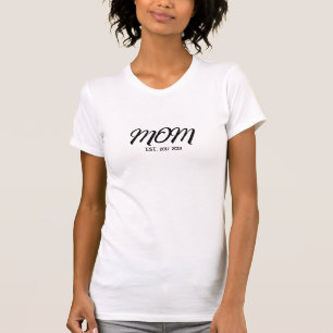 Camiseta Mãe Estabelecida em Letra Preta