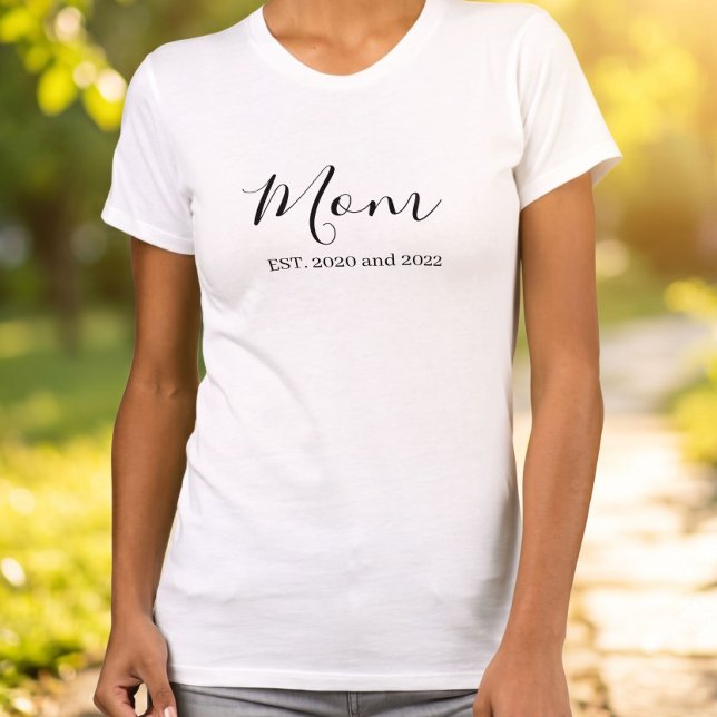 Camiseta Mãe Estabelecida Letra Preta (Criador carregado)