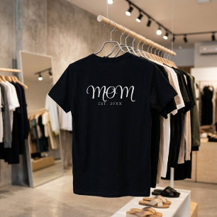 Camiseta Mãe Estabelecida Novo Presente de Mãe Branco Scrip