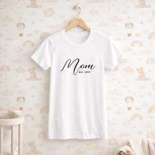Camiseta Mãe Estabelecida Novo Presente Personalizado para 