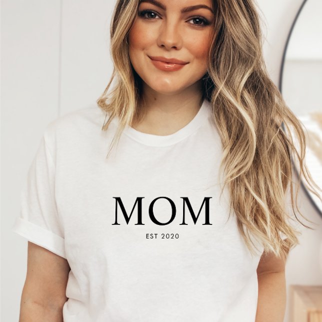 Camiseta Mãe Estabelecida Preta Moderna Personalizada (Criador carregado)