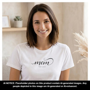 Camiseta Mãe Estabelecida Roteiro Personalizado Preto Ano M