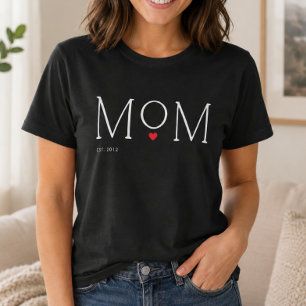 Camiseta Mãe Estabelecida Tipografia de Coração Preto