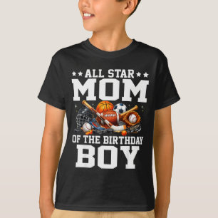Camiseta Mãe estrela do menino aniversariante basquete fute