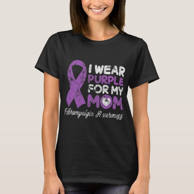 Camiseta Mãe Fibro-Mãe Fibromiosite Suporte Grunge (Frente)