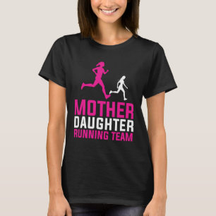 Camiseta Mãe Filha Correndo Equipe Engraçada Presente Par