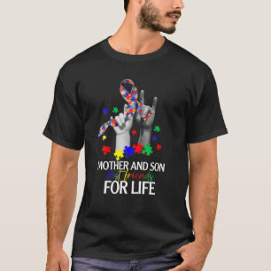 Camiseta Mãe Filho Melhor Amigo Para O Apoio Ao Autismo Da