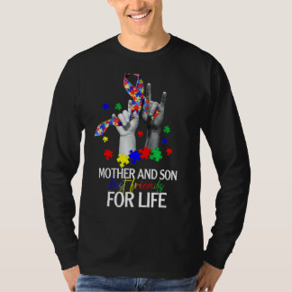 Camiseta Mãe Filho Melhor Amigo Para O Apoio Ao Autismo Da 