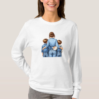 Camiseta Mãe & Filhos Para Sempre – Mãe Abraçando Seus Meni