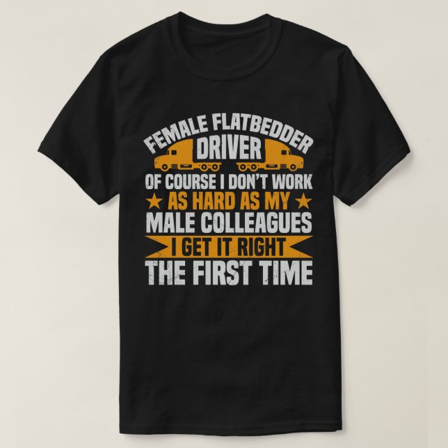 Camiseta Mãe Flatbed Motorck Motorck Mulheres Engraçadas Fl (Frente do Design)
