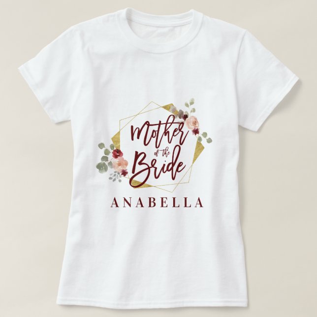 Camiseta mãe floral do chá de panela da noiva (Frente do Design)