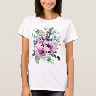 Camiseta MÃE Floral Púrpura do Bridal do Casamento GROOM