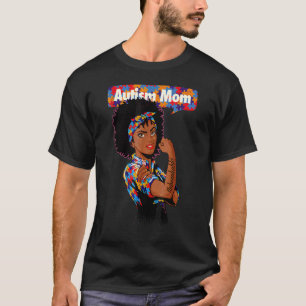 Camiseta Mãe Forte Conscientização do Autismo Mãe Afro Mulh