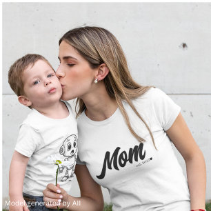 Camiseta Mãe Fundada Coração Script Preto   Personalizado