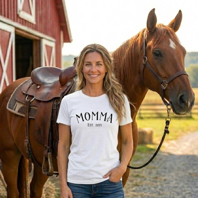 Camiseta Mãe Fundada Presente Novo Preto Branco para Mãe (Criador carregado)