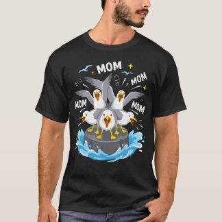 Camiseta Mãe Gaivota Praia Oceano Amante de Pássaros Dia da