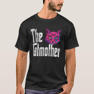 Camiseta Mãe Gato A Mãe Crazada Gato-Mãe Mamãe Gatinho
