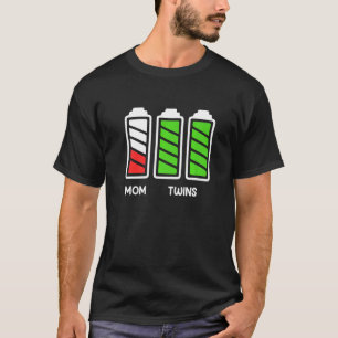 Camiseta Mãe gêmea de 2 gêmeos carregando gêmeos esperando