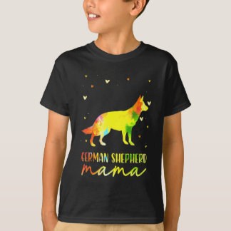 Camiseta Mãe German shepherd Colorida