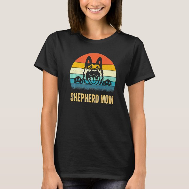Camiseta Mãe German shepherd Mãe Cachorro Mãe Mãe (Frente)