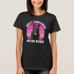 Camiseta Mãe German shepherd Negra Para Mulheres Pastoras S
