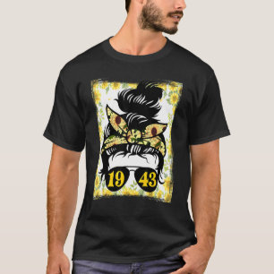 Camiseta Mãe Girassol Nascida Em 1943 Aniversário Jardinage