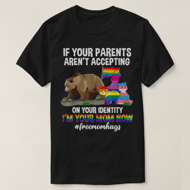 Camiseta Mãe grátis abraça a mãe orgulhosa que carrega LGBT (Frente do Design)