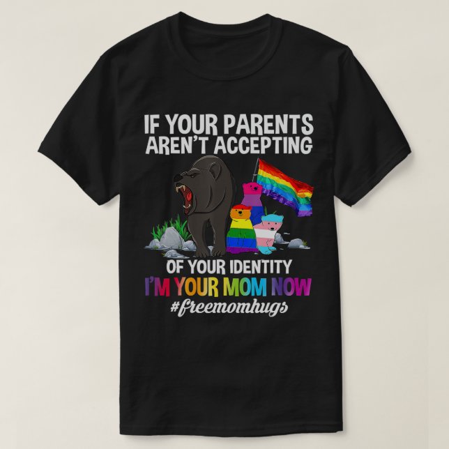 Camiseta Mãe grátis abraça a mãe orgulhosa que carrega LGBT (Frente do Design)