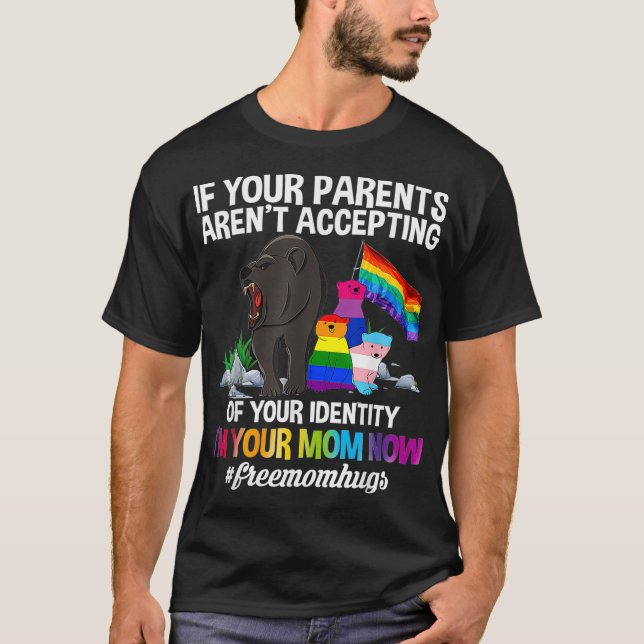 Camiseta Mãe grátis abraça a mãe orgulhosa que carrega LGBT (Frente)